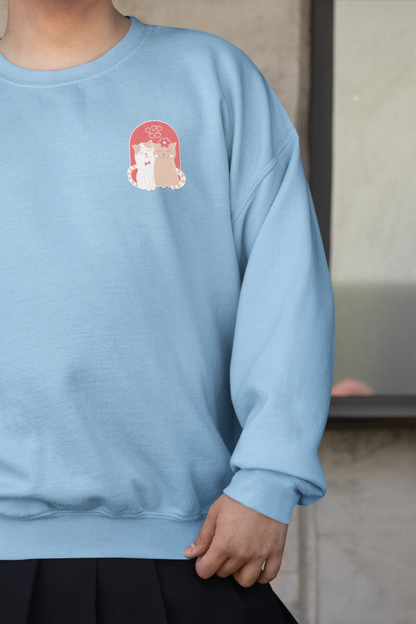 Cute Cat Couple - Chest Embroidered Sweatshirt - Unisex