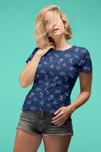 Hand Drawn Roses - All Over Printed Half Sleeve T-Shirt - Unisex