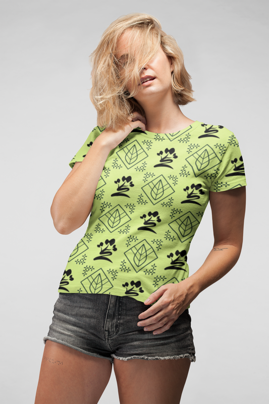 Botanical Leaves - All Over Printed Half Sleeve T-Shirt - Unisex