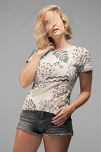 Leaves & Strokes - All Over Printed Half Sleeve T-Shirt - Unisex