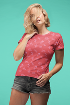 Hand Drawn Roses - All Over Printed Half Sleeve T-Shirt - Unisex