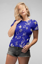 Hand Drawn Botanical Leaves - All Over Printed Half Sleeve T-Shirt - Unisex