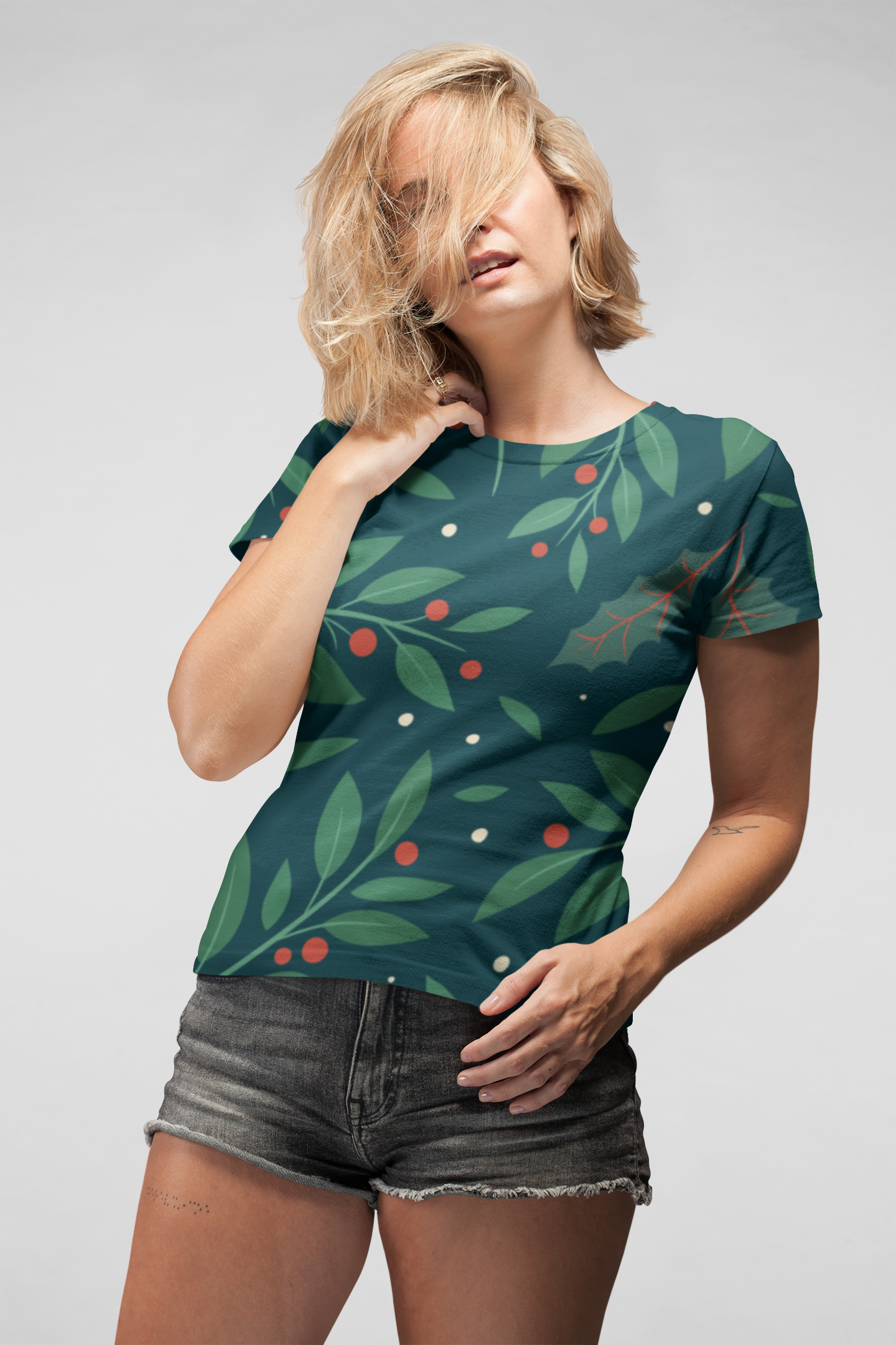 Leaves & Dots - All Over Printed Half Sleeve T-Shirt - Unisex