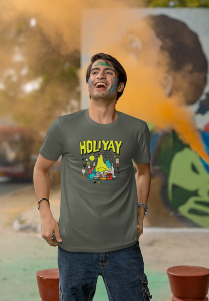 Holiyay - Doodle - Round Neck Half Sleeve T-Shirt - Men