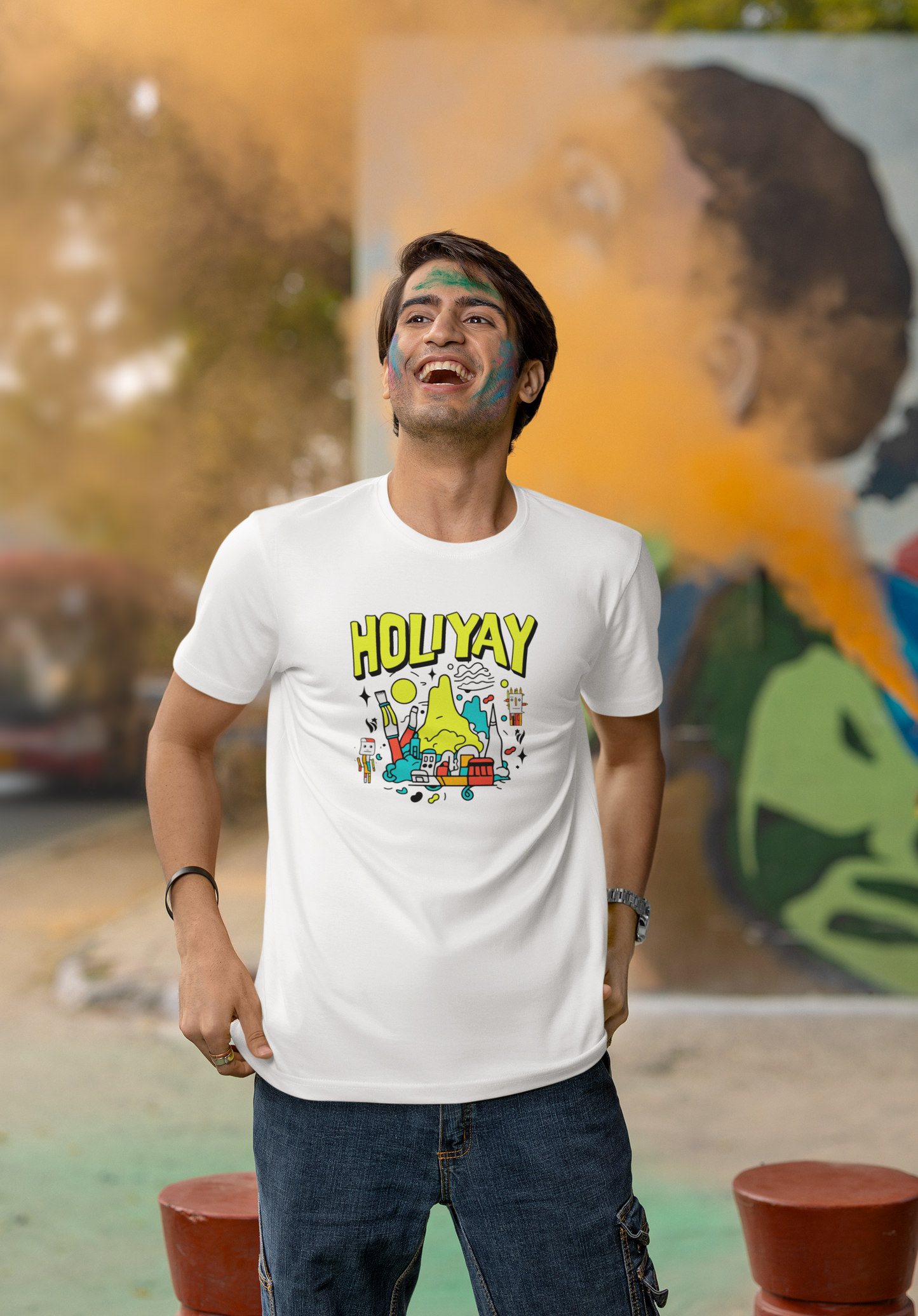 Holiyay - Doodle - Round Neck Half Sleeve T-Shirt - Men