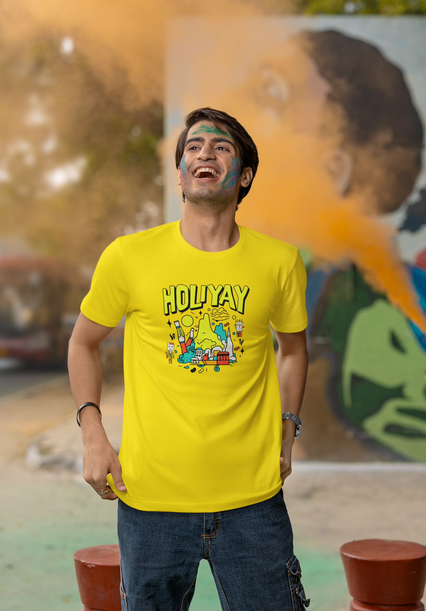 Holiyay - Doodle - Round Neck Half Sleeve T-Shirt - Men