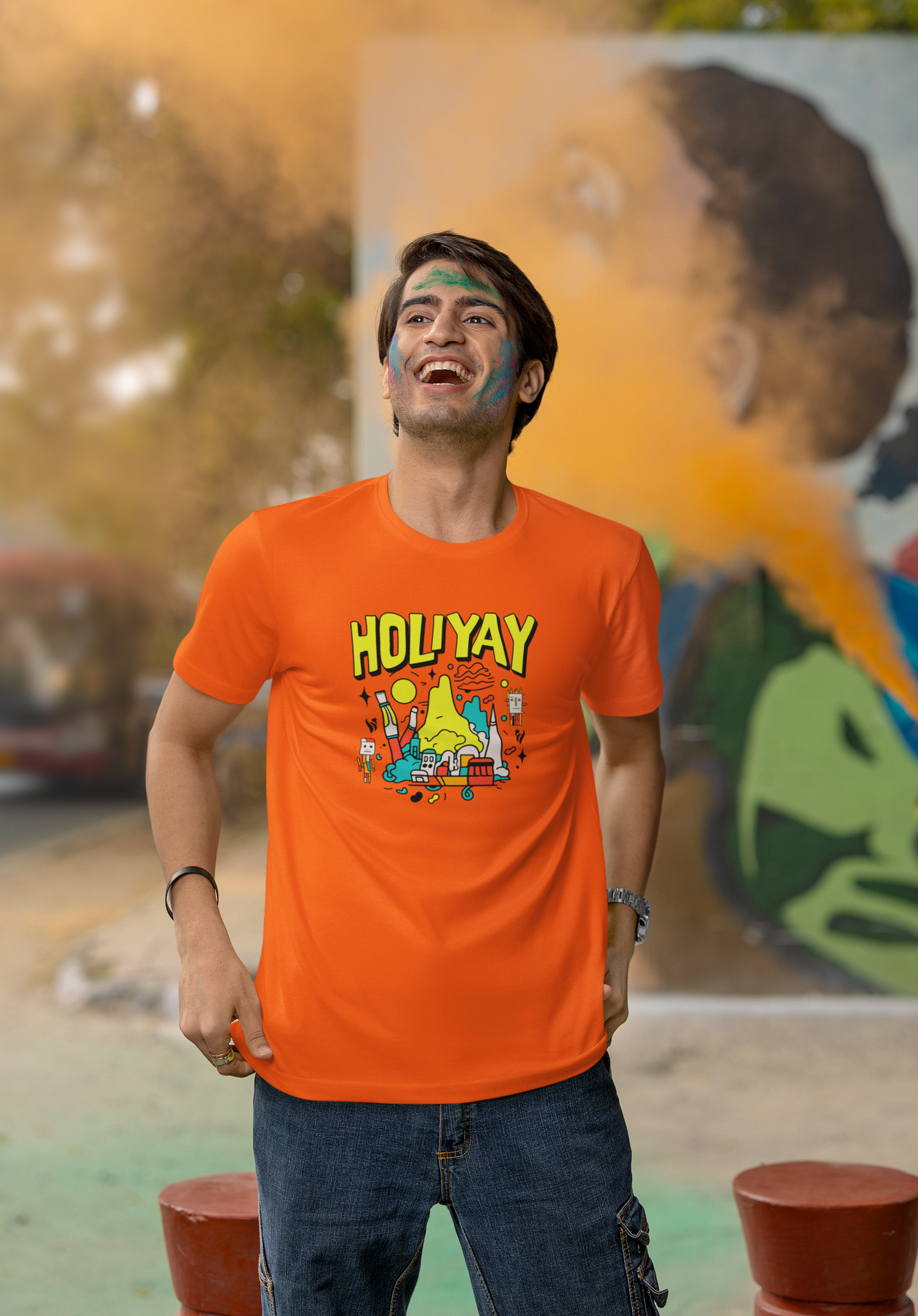 Holiyay - Doodle - Round Neck Half Sleeve T-Shirt - Men