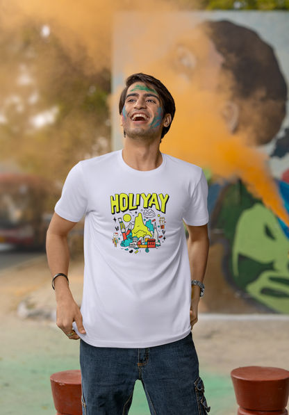 Holiyay - Doodle - Round Neck Half Sleeve T-Shirt - Men