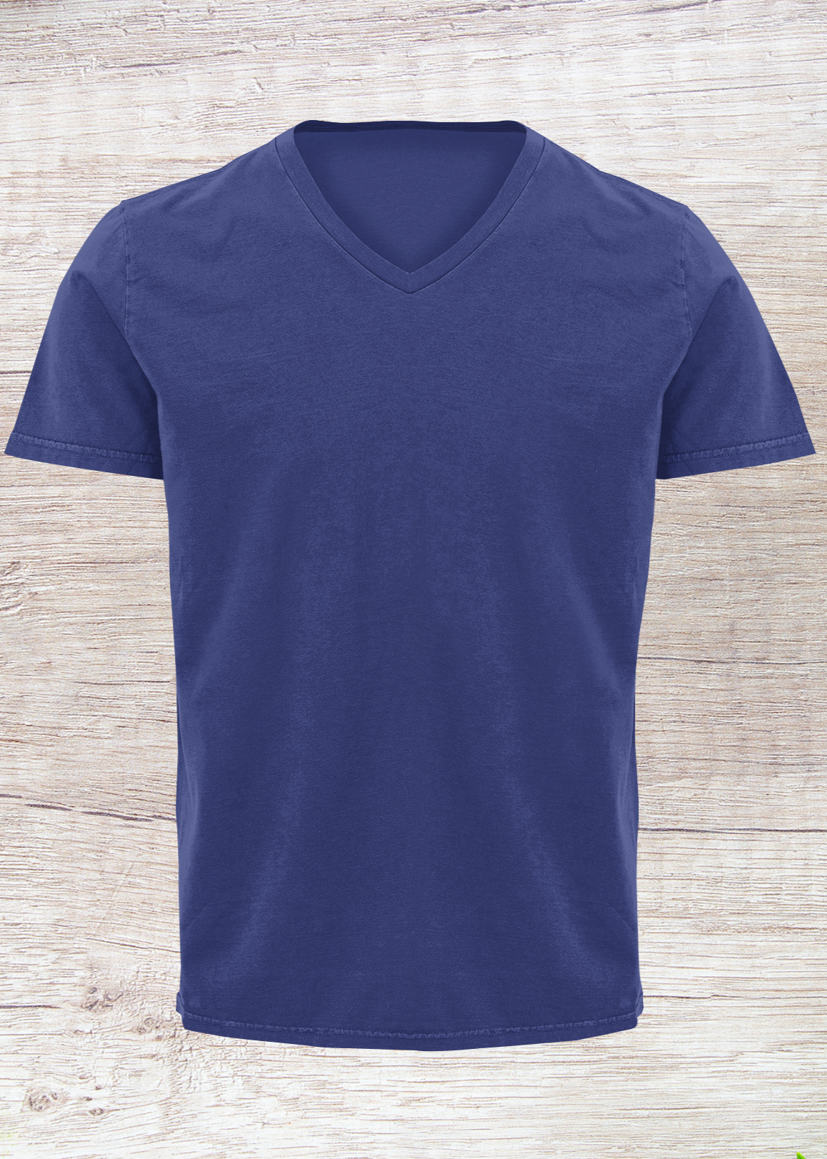 V Neck Half Sleeve Plain T-Shirt - Royal Blue - Men