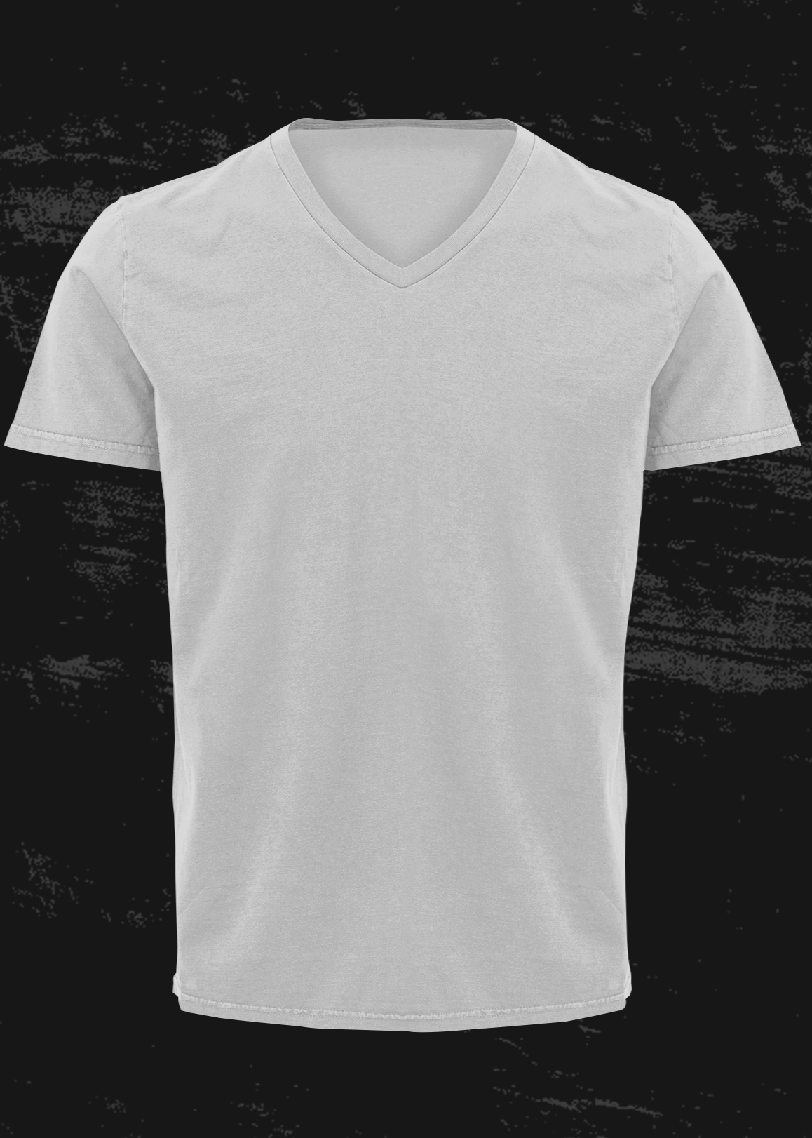 V Neck Half Sleeve Plain T-Shirt - Gray Melange - Men