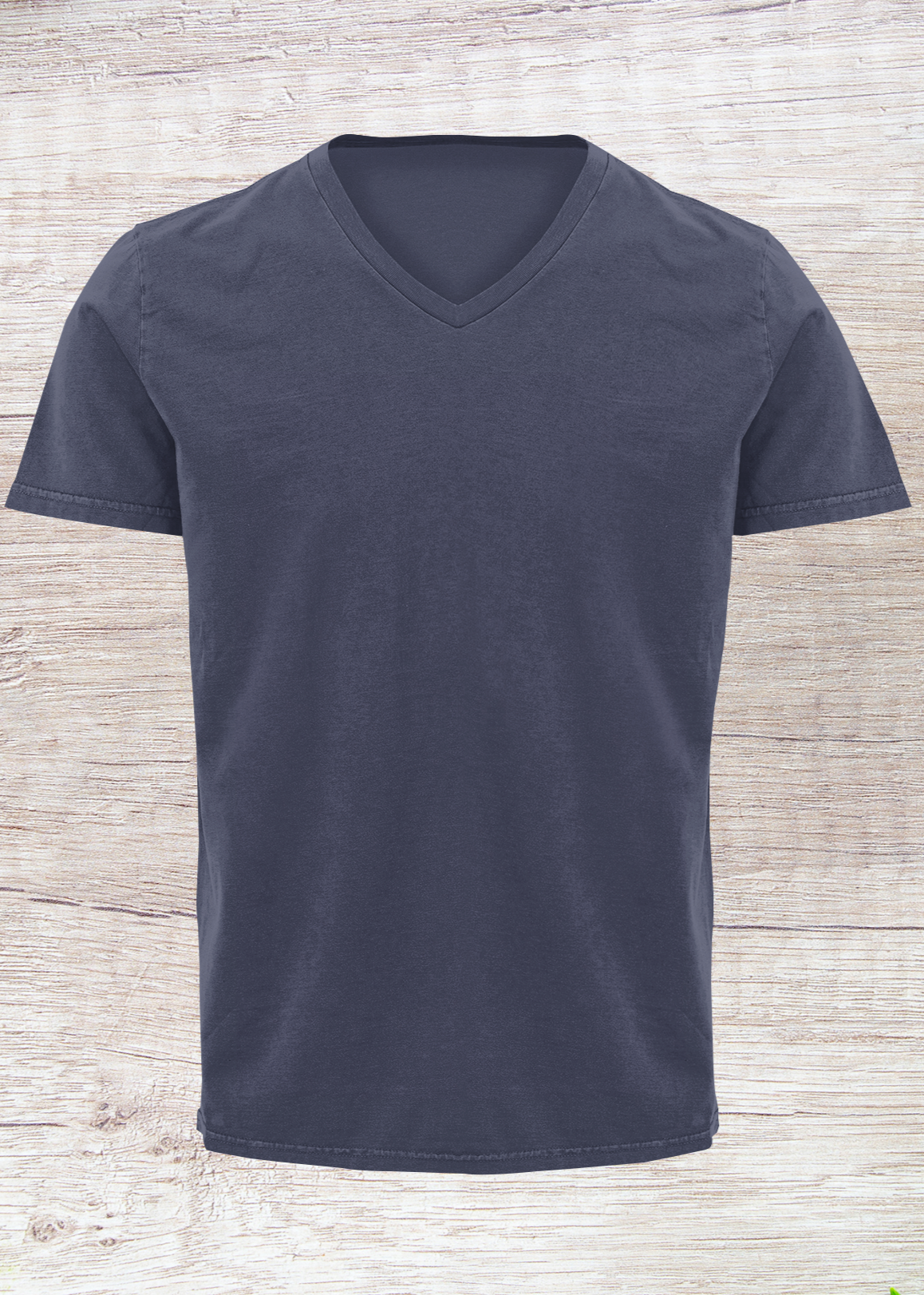 V Neck Half Sleeve Plain T-Shirt - Navy Blue - Men