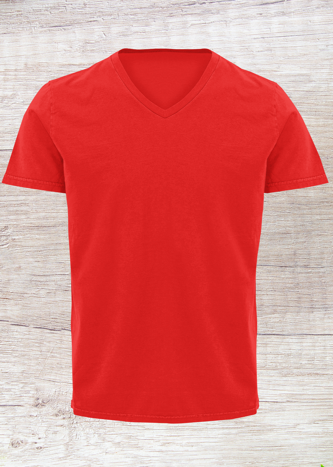 V Neck Half Sleeve Plain T-Shirt - Red - Men