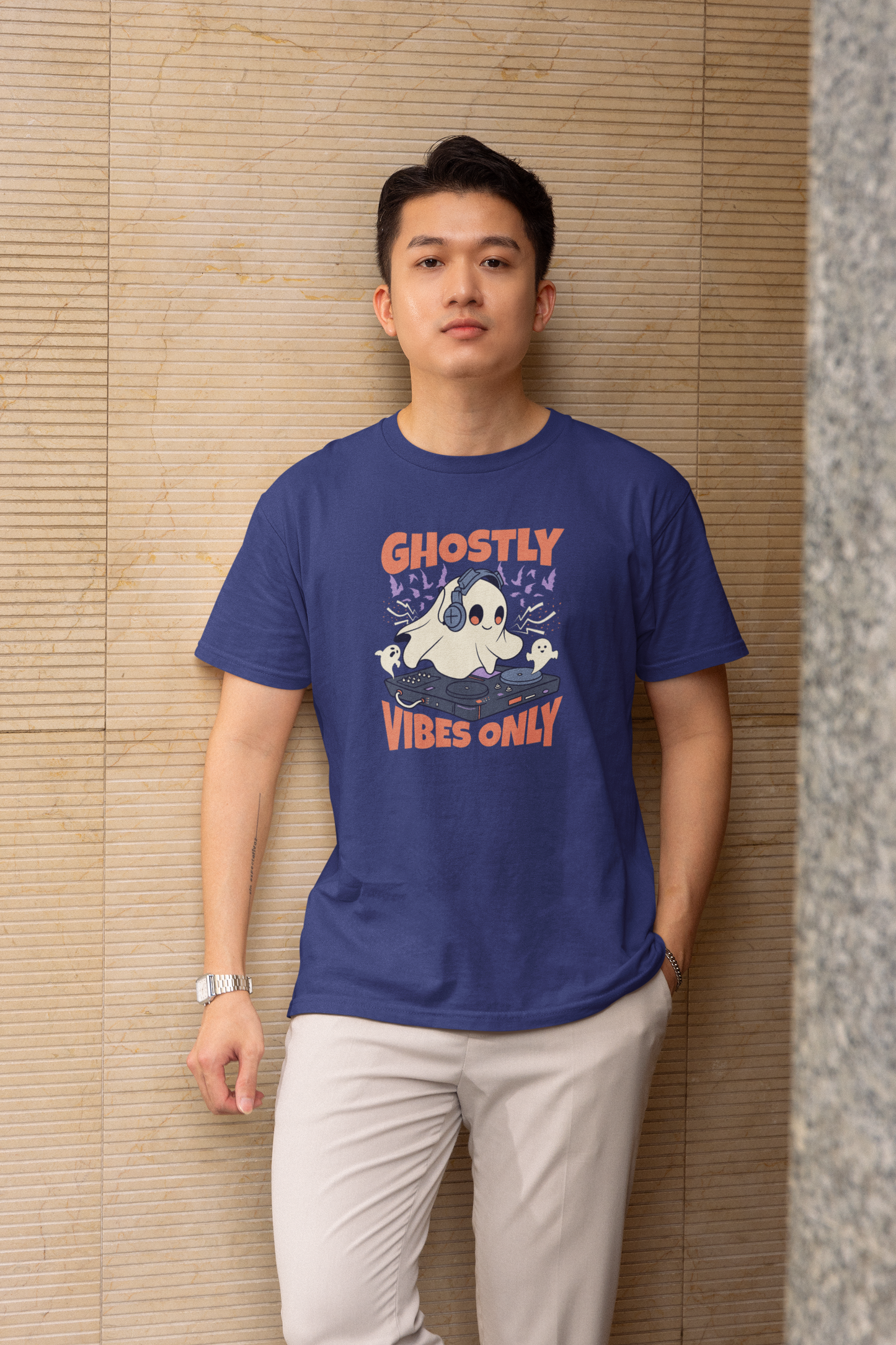 Ghostly Vibes Only - Round Neck Half Sleeve T-Shirt - Men