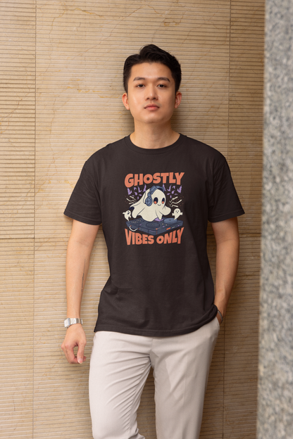 Ghostly Vibes Only - Round Neck Half Sleeve T-Shirt - Men