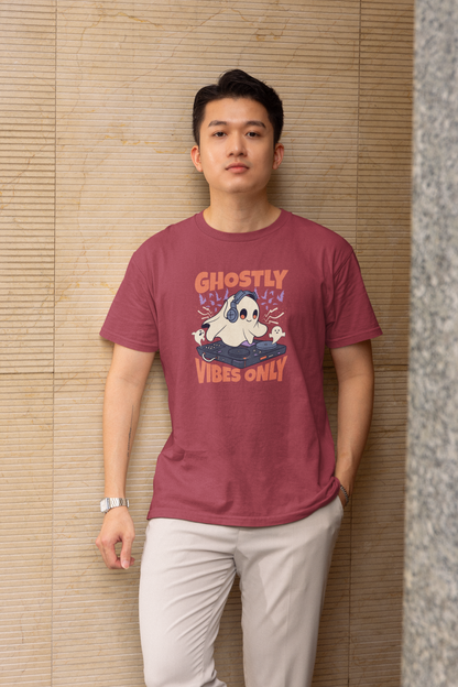 Ghostly Vibes Only - Round Neck Half Sleeve T-Shirt - Men