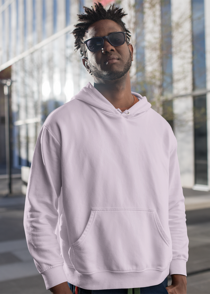 Hooded Plain Sweatshirt - Baby Pink - Men