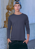Round Neck Full Sleeve Plain T-Shirt - Navy Blue - Men