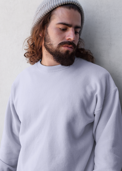 Round Neck Sweatshirt Plain - Lavender - Men