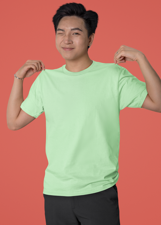 Round Neck Half Sleeve Plain T-Shirt - Jade - Men