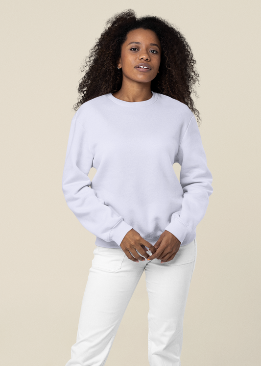 Round Neck Sweatshirt Plain - Lavender - Women