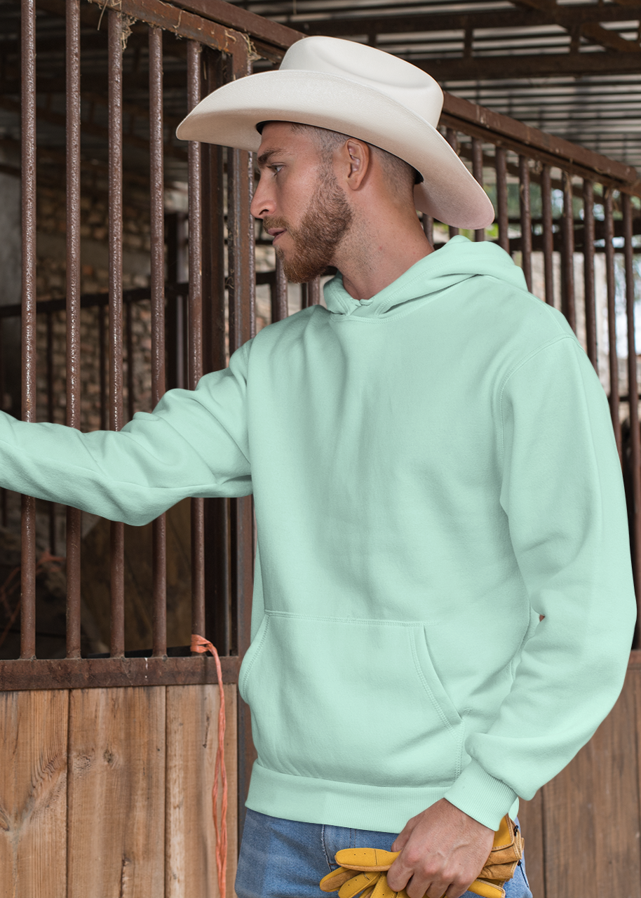 Hooded Plain Sweatshirt - Mint - Men