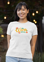 Worth Full - Doodle - Round Neck Half Sleeve T-Shirt - Women