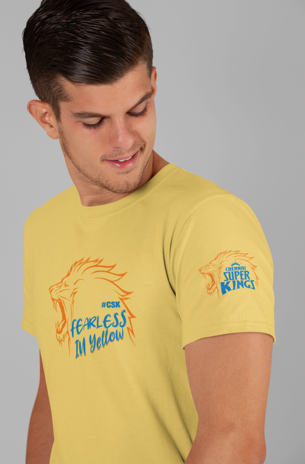 CSK - Fearless In Yellow - IPL - Round Neck Half Sleeve T-Shirt - Unisex