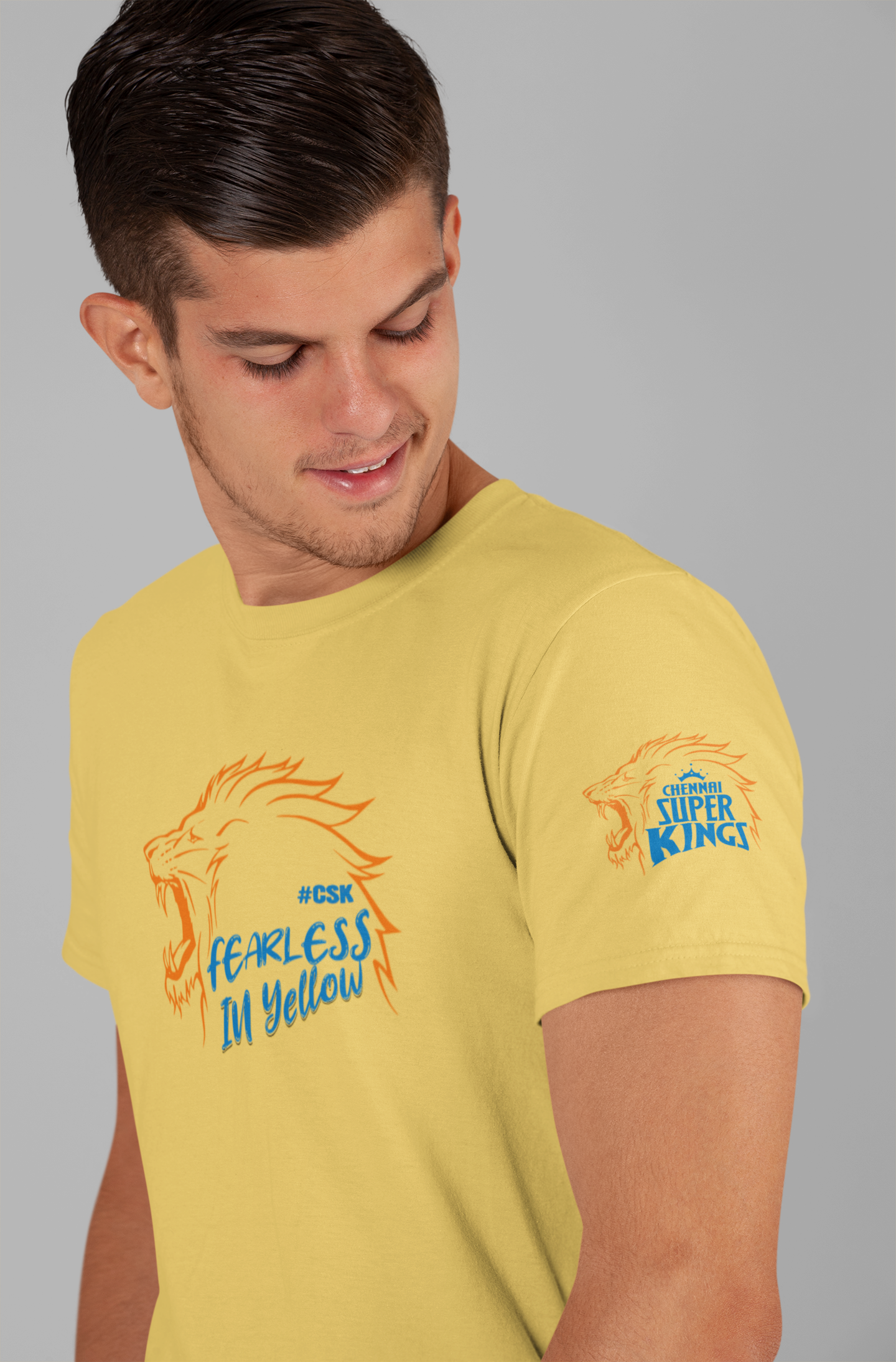 CSK - Fearless In Yellow - IPL - Round Neck Half Sleeve T-Shirt - Unisex
