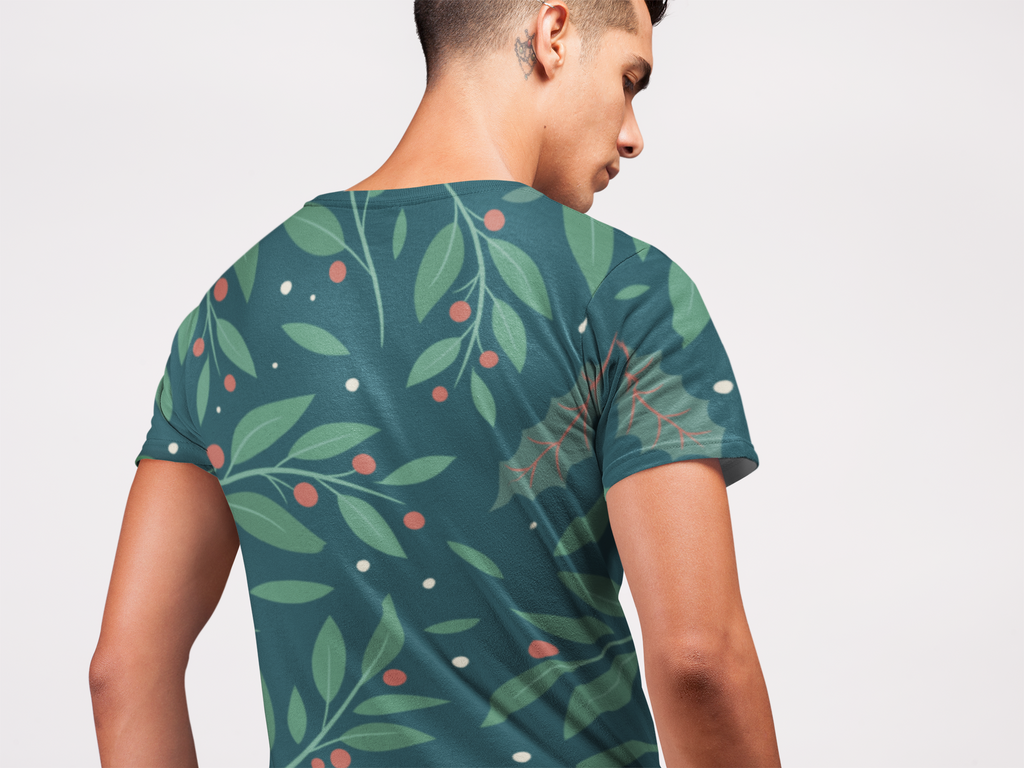 Leaves & Dots - All Over Printed Half Sleeve T-Shirt - Unisex