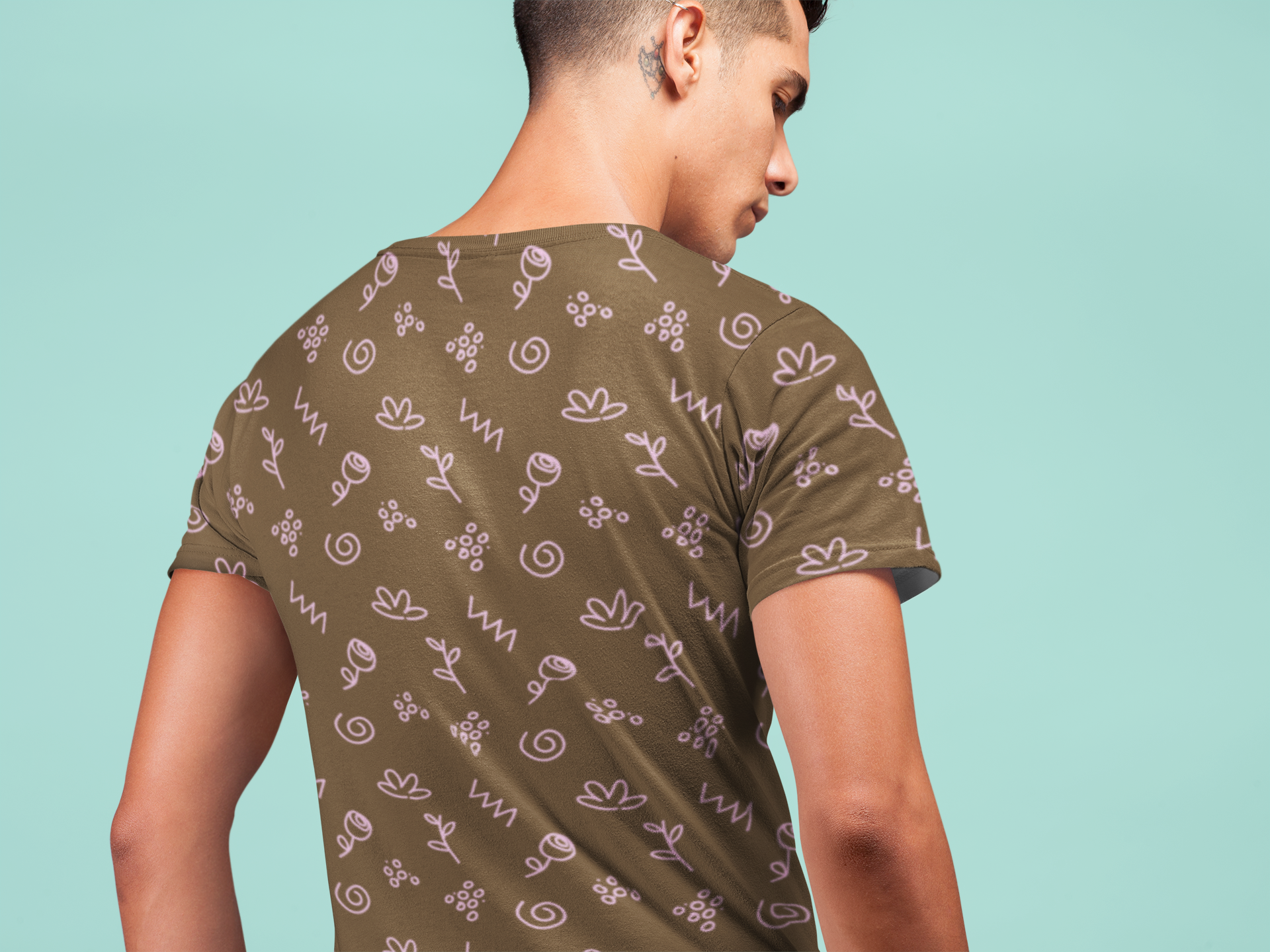 Hand Drawn Roses - All Over Printed Half Sleeve T-Shirt - Unisex