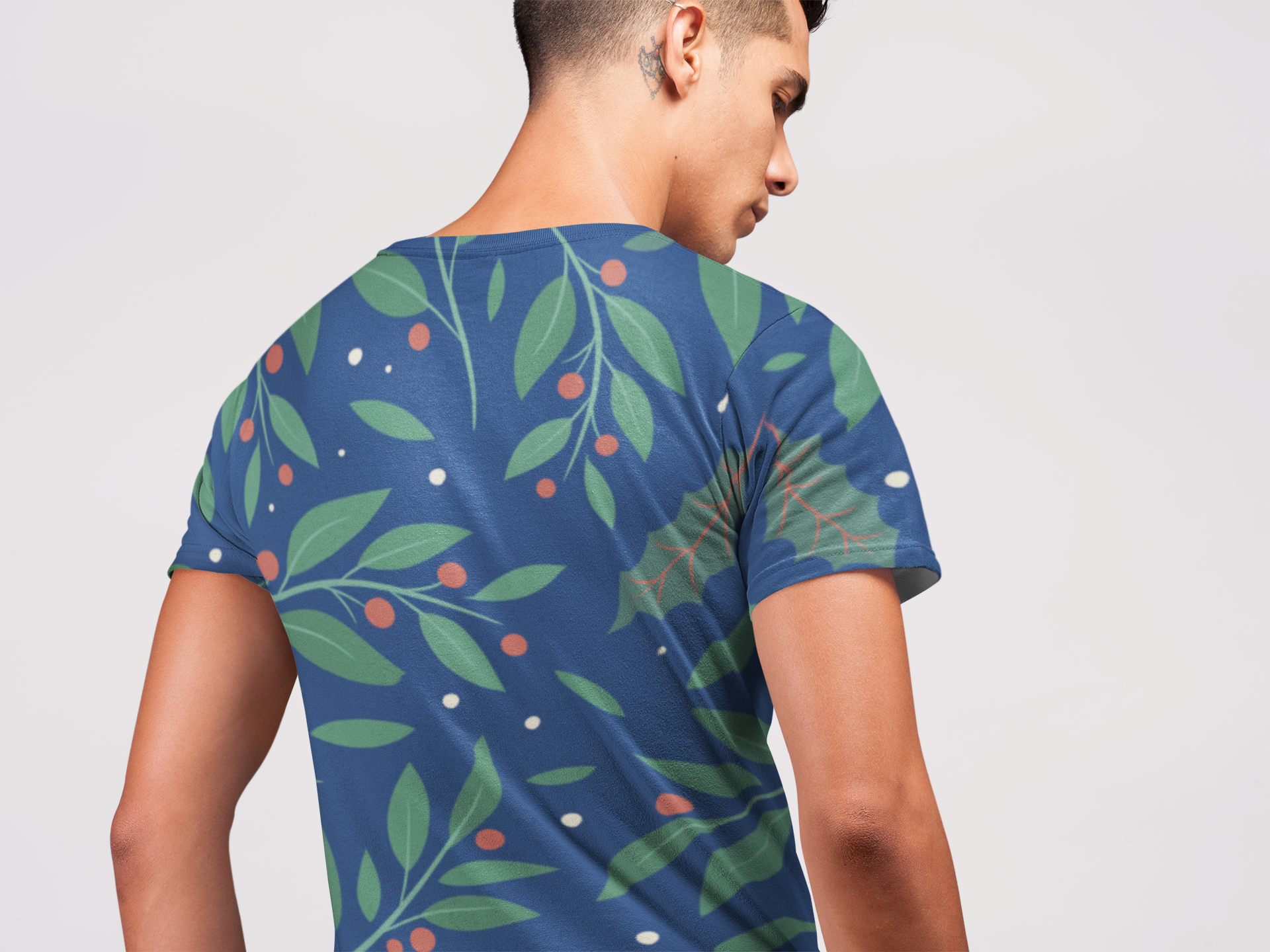 Leaves & Dots - All Over Printed Half Sleeve T-Shirt - Unisex