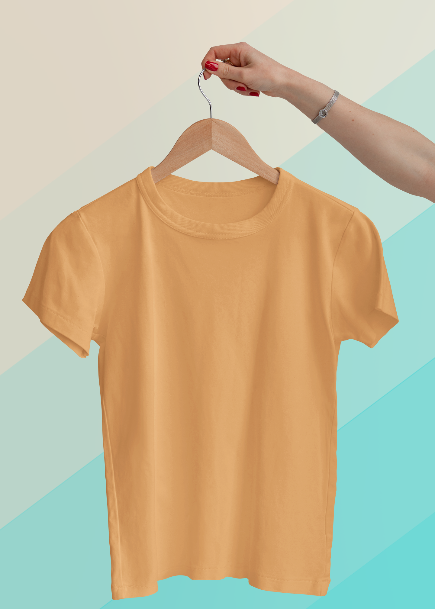 Round Neck Half Sleeve Plain T-Shirt - Mustard Yellow - Women