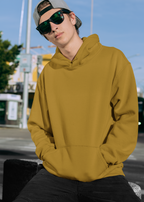 Hooded Plain Sweatshirt - Mustard Yellow - Men
