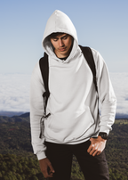Hooded Plain Sweatshirt - White - Men