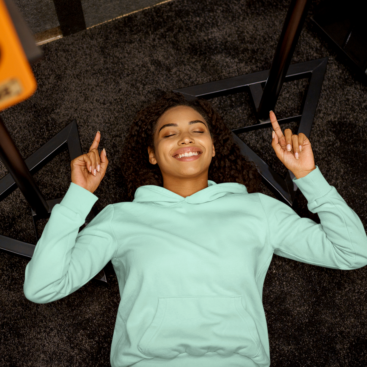 Hooded Plain Sweatshirt - Mint - Women