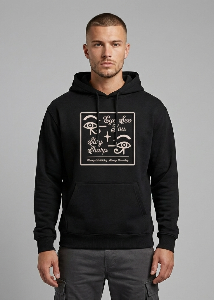 Eye See You - Unisex Black Cozy Hoodie