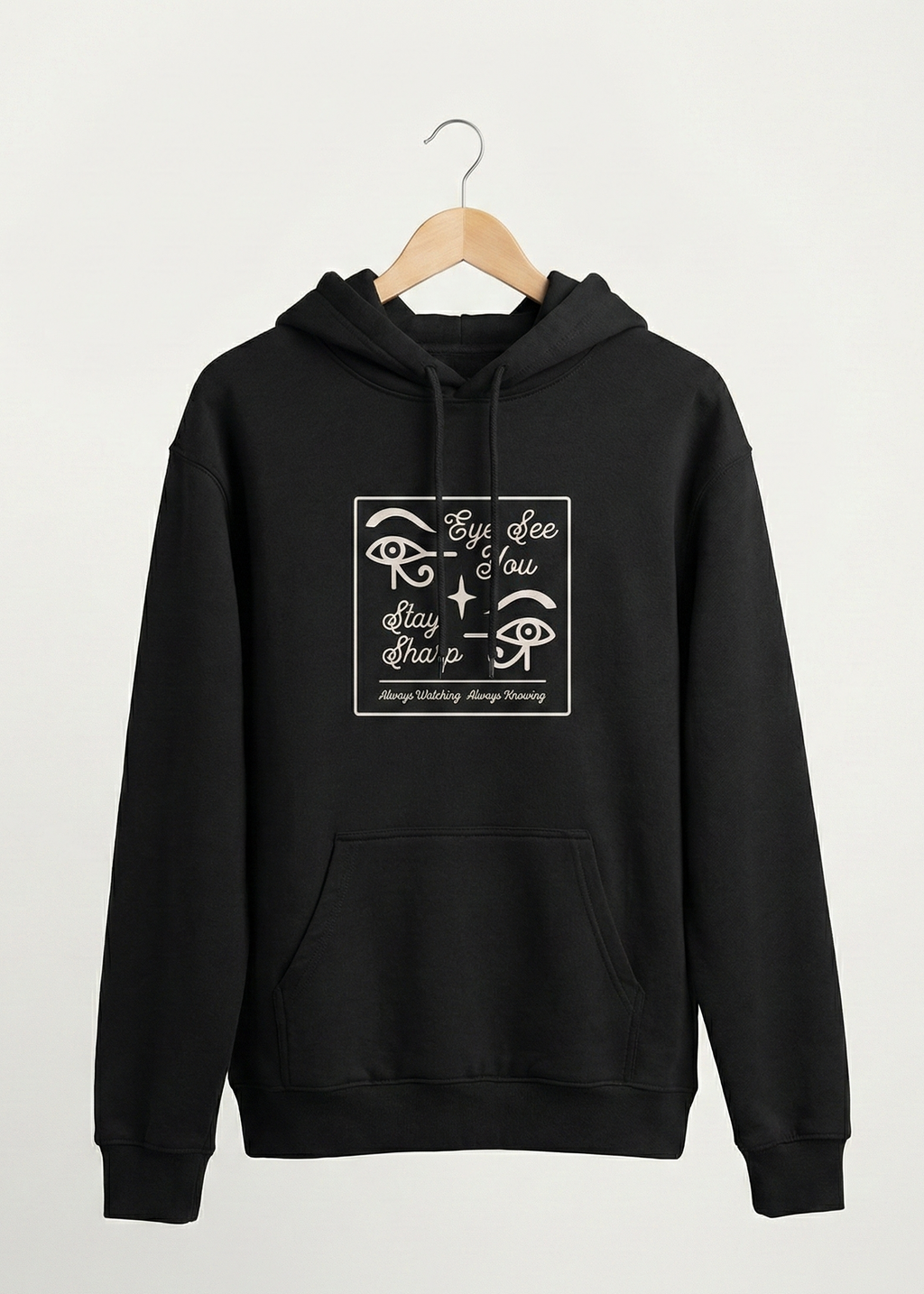 Eye See You - Unisex Black Cozy Hoodie