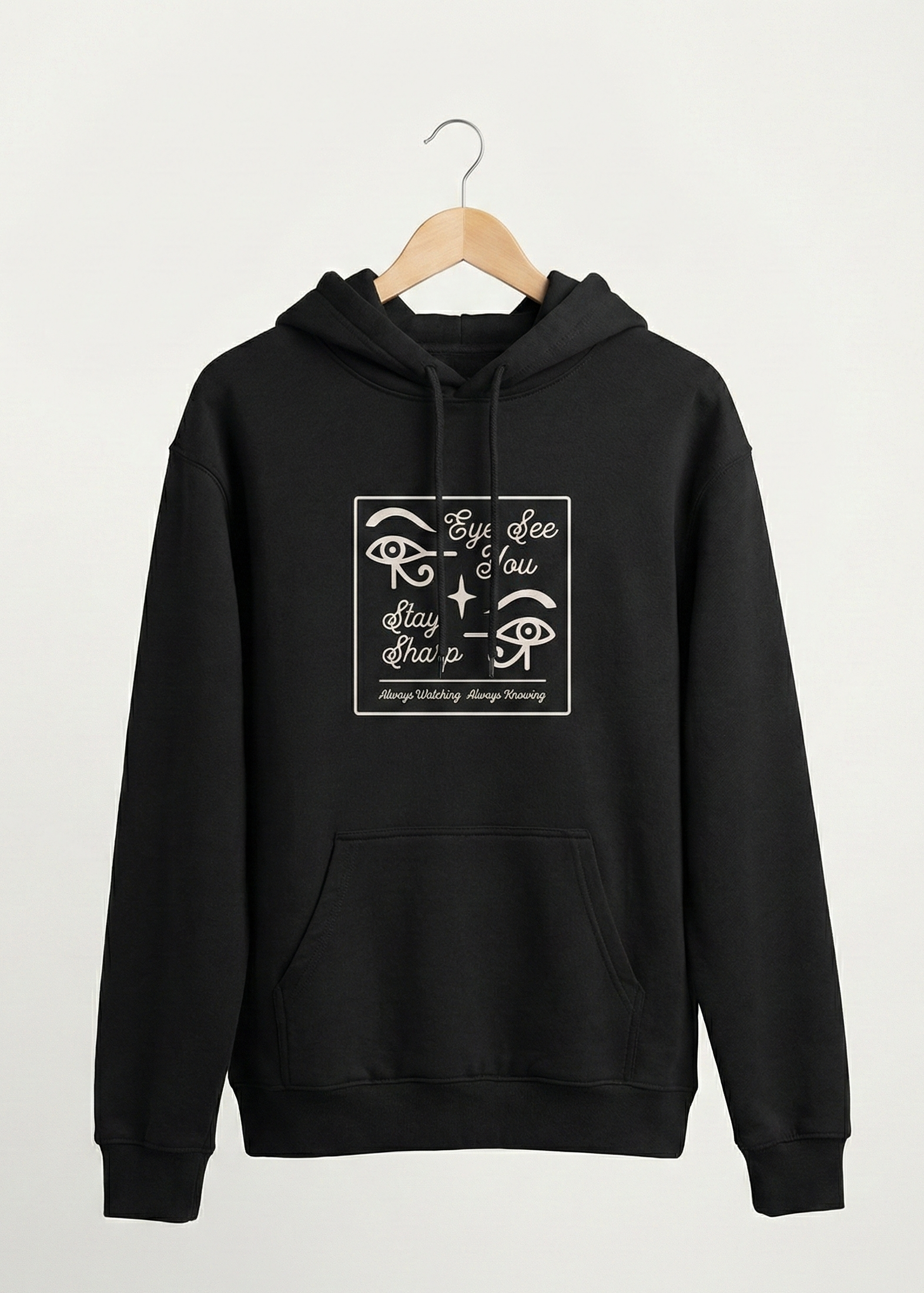 Eye See You - Unisex Black Cozy Hoodie