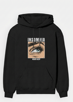 Insomnia - Never Sleep - Unisex Black Cozy Hoodie
