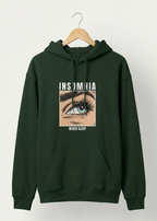 Insomnia - Never Sleep - Unisex Bottle Green Cozy Hoodie