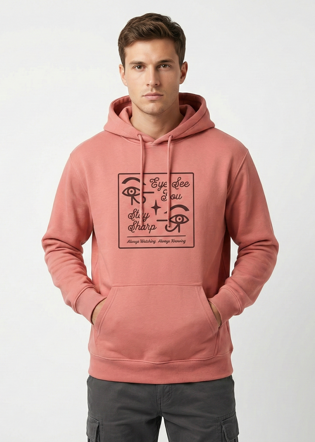Eye See You - Unisex Coral Cozy Hoodie
