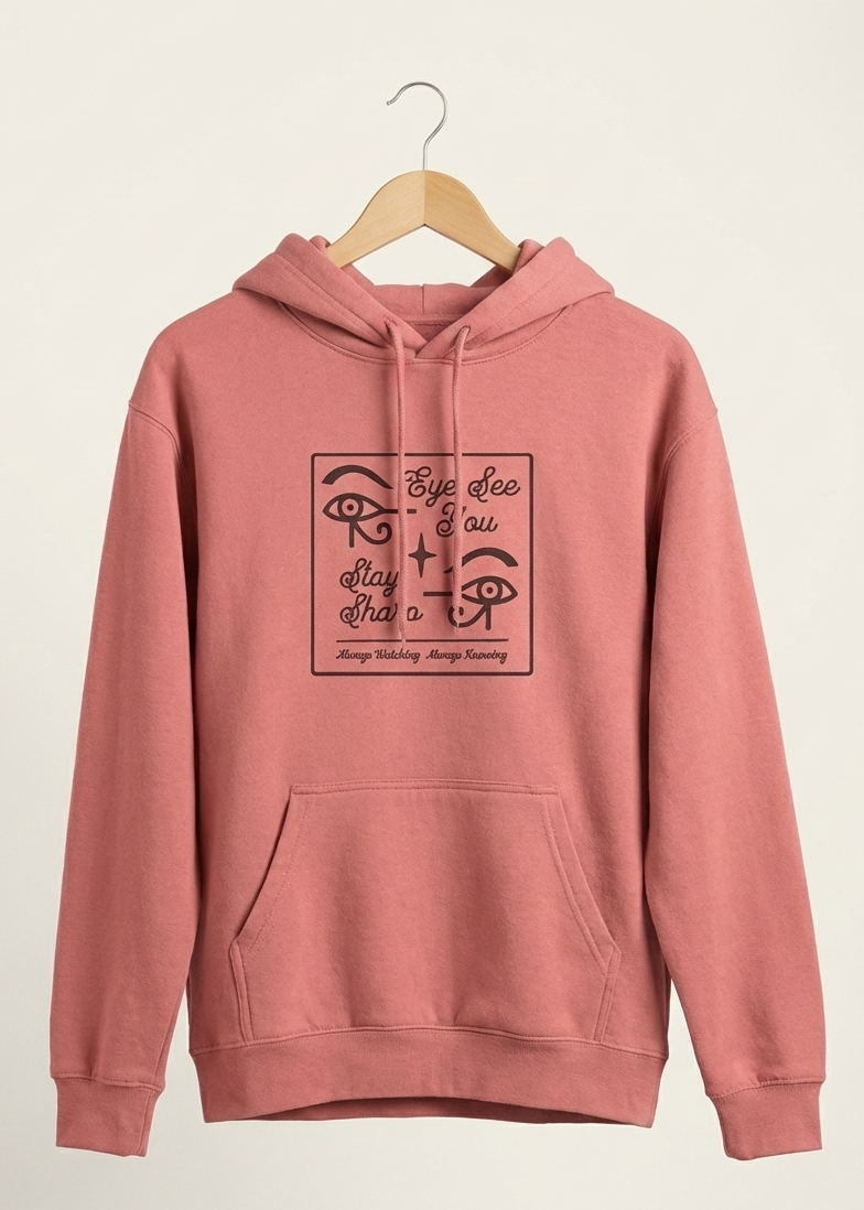 Eye See You - Unisex Coral Cozy Hoodie