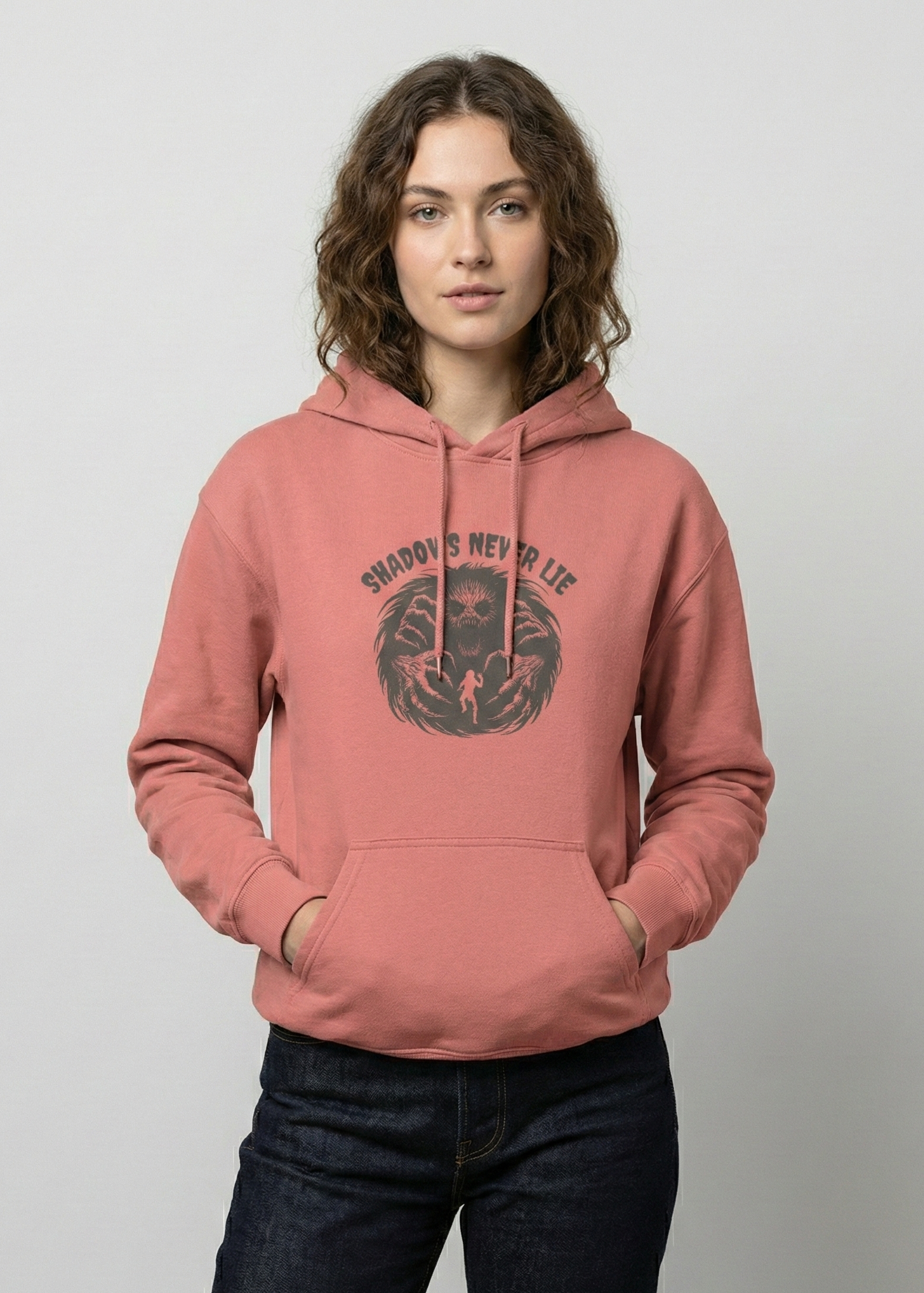 Shadows Never Lie - Unisex Coral Cozy Hoodie