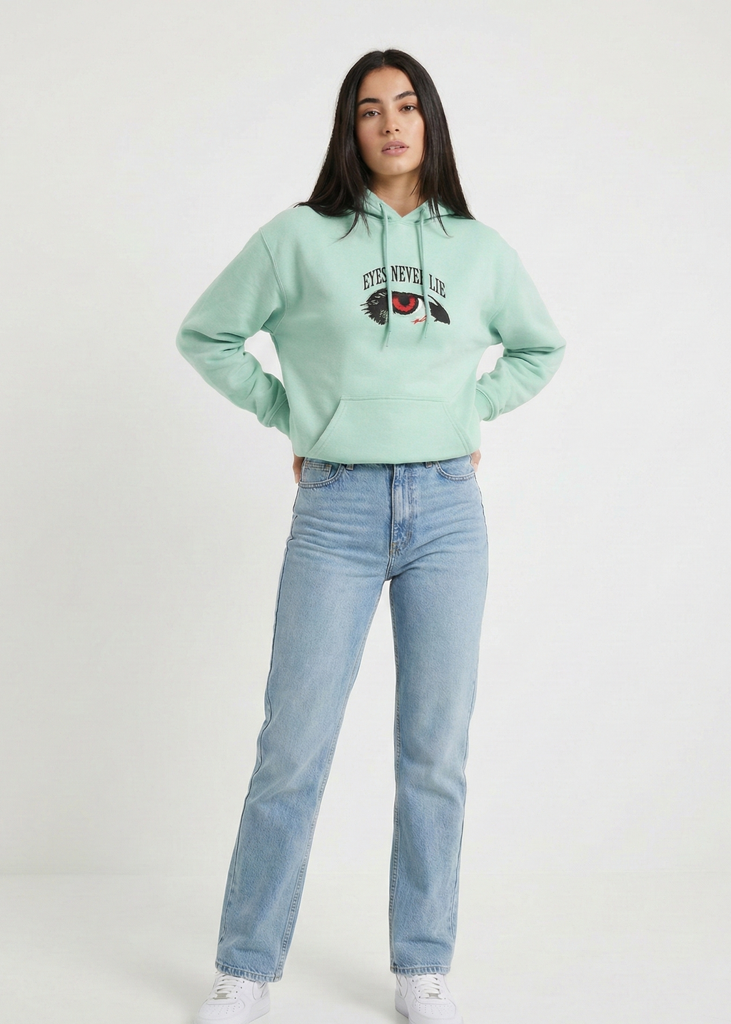 Eyes Never Lie - Unisex Mint Cozy Hoodie