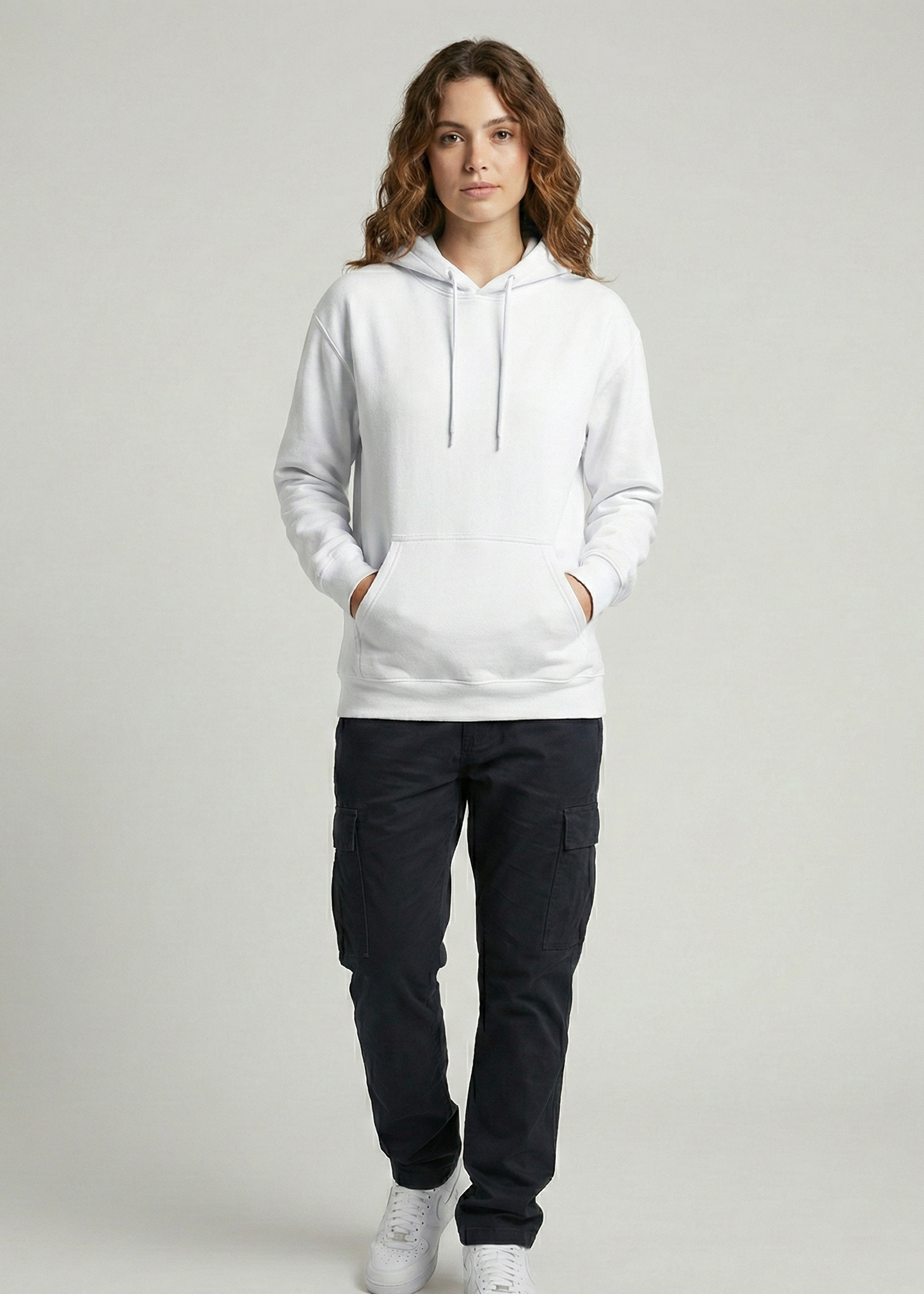 Unisex White Cozy Hoodie