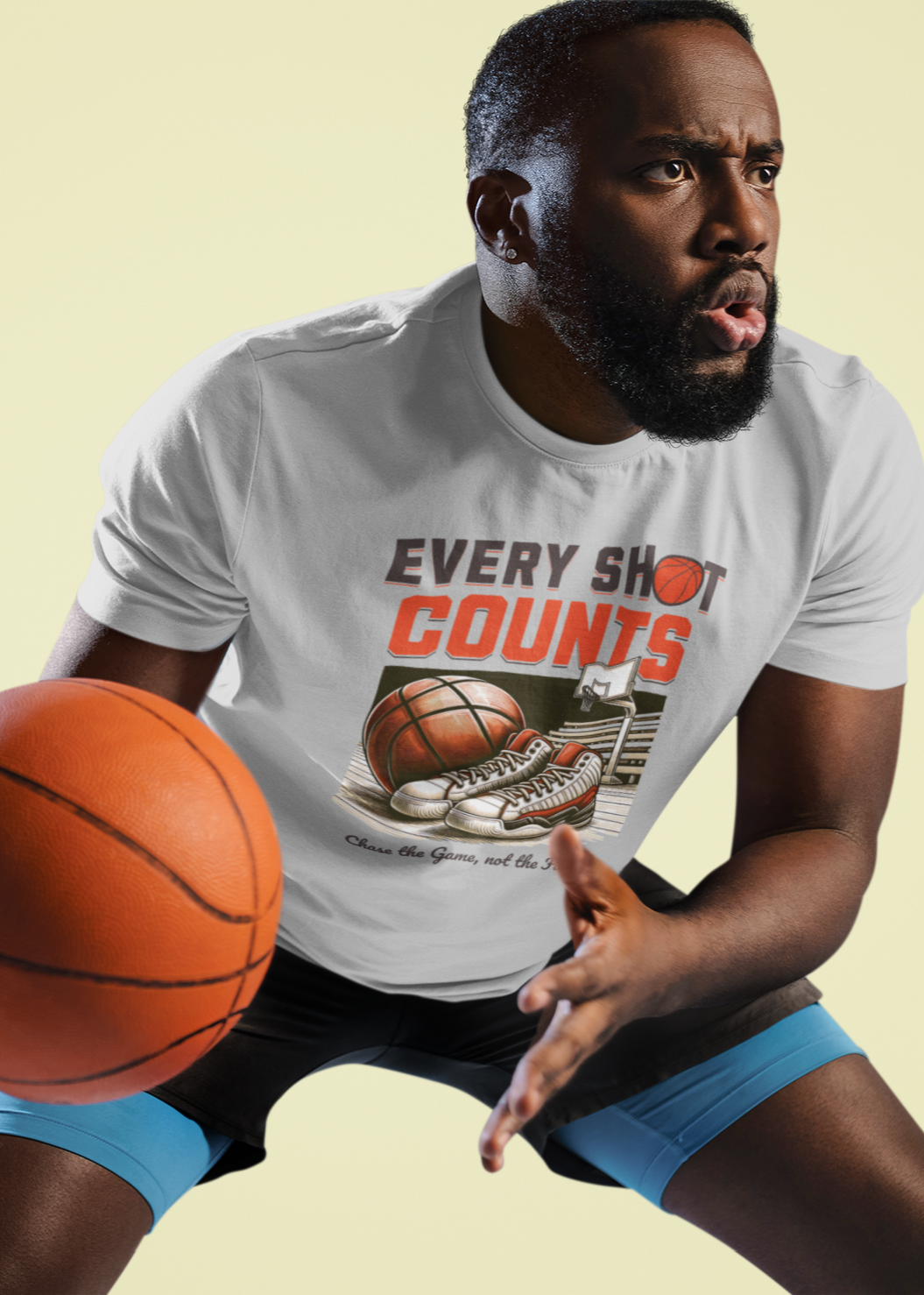 Every Shot Counts - Basketball - Round Neck Half Sleeve T-Shirt - Men