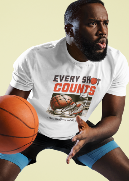 Every Shot Counts - Basketball - Round Neck Half Sleeve T-Shirt - Men