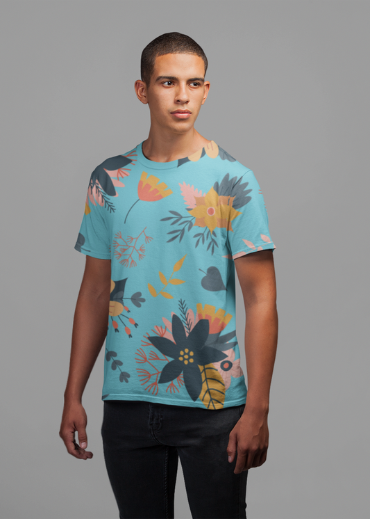 Flower Blossom - All Over Printed Half Sleeve T-Shirt - Unisex