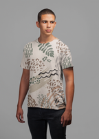 Leaves & Strokes - All Over Printed Half Sleeve T-Shirt - Unisex