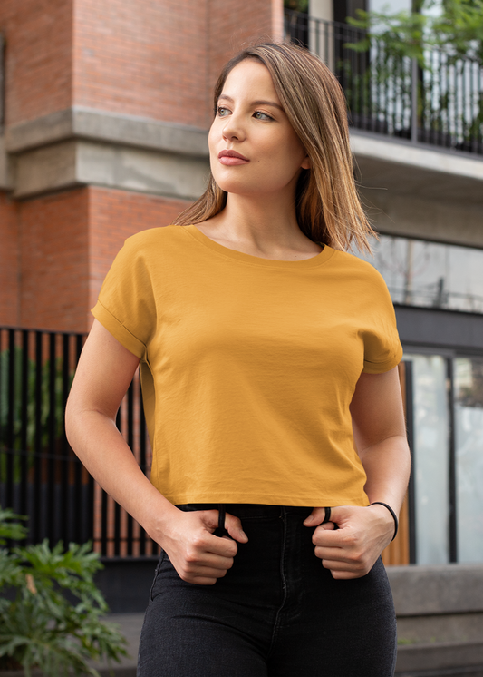 Crop Top Plain - Golden Yellow